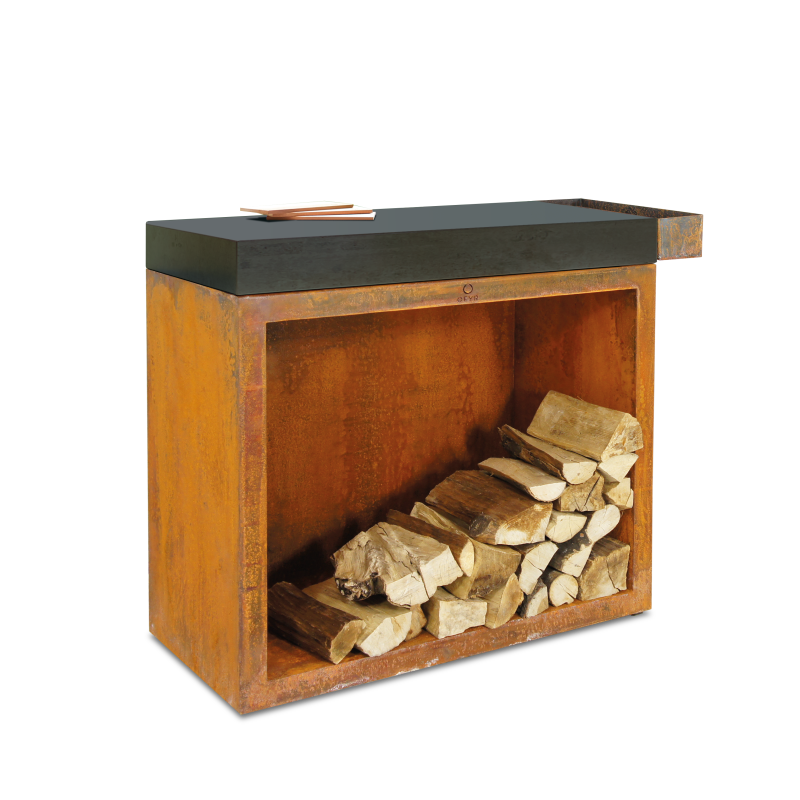 Butcher Block Storage Corten 90 Ceramic Dark Grey