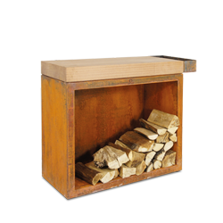 Butcher Block Storage Corten 90 Teak Wood