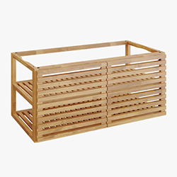 storage insert pro teak wood large 2 doors